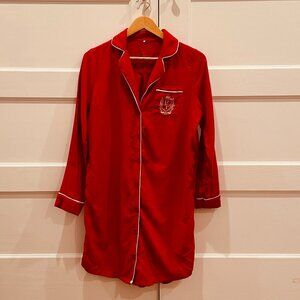Posh Peanut Red Flannelette Sleep Shirt Small